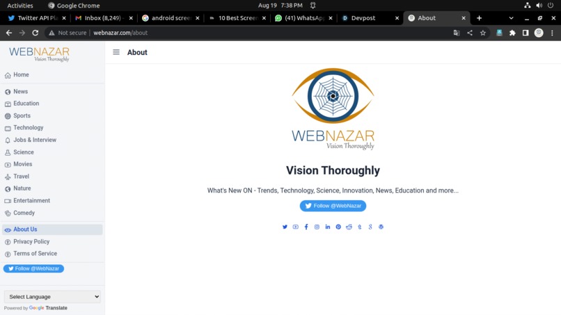 WebNazar – screenshot 1