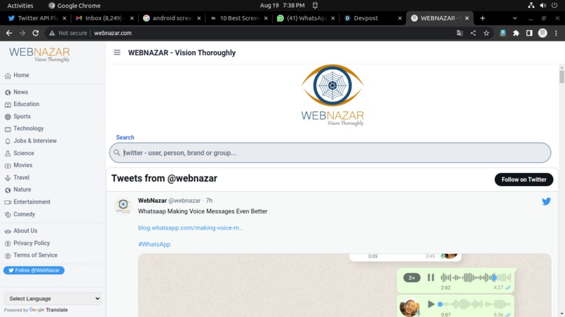 WebNazar – screenshot 2