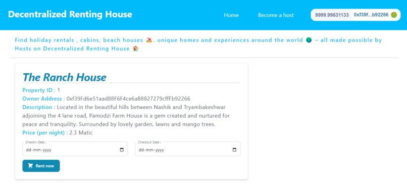 Decentralized Renting House – screenshot 2