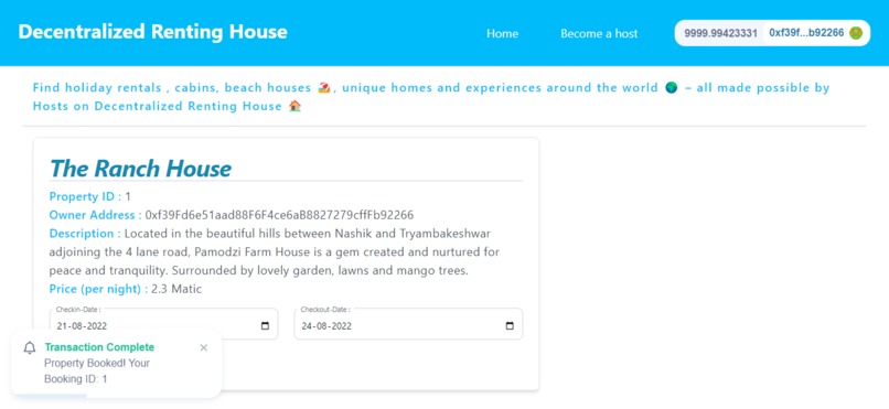 Decentralized Renting House – screenshot 5