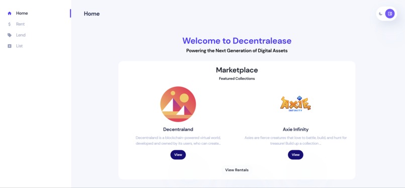 Decentralease – screenshot 1