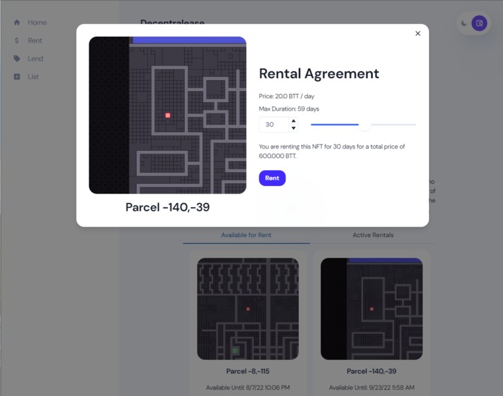 Decentralease – screenshot 4