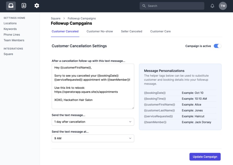 Follow-ups for Square Appointments – screenshot 1