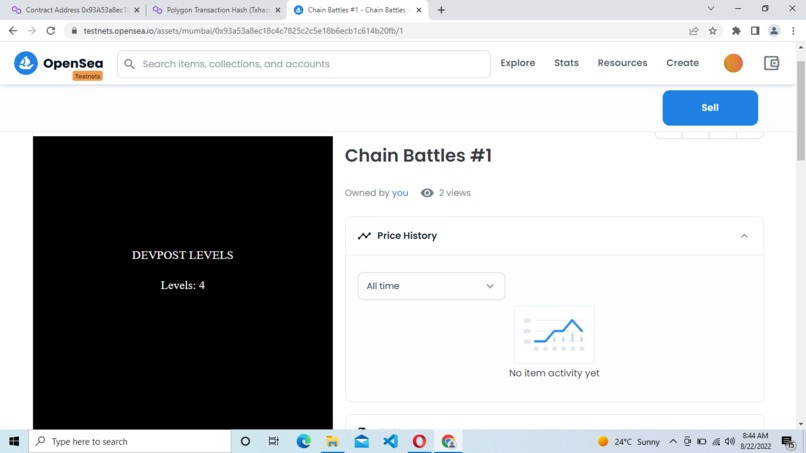 Changeable On Chain gaming NFT named #ChainBattles – screenshot 1