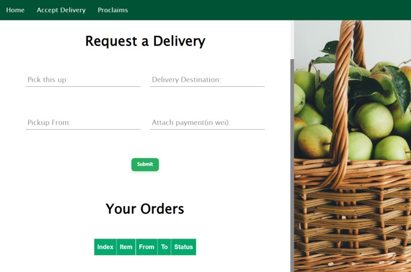 Decentralized Deliveries – screenshot 1