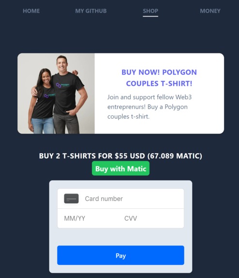 Square App Integrated into Web 3 Website – screenshot 1