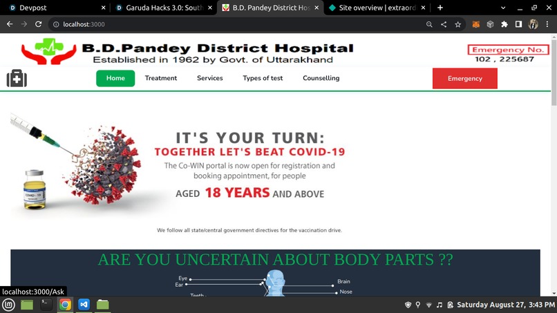 Hospital Website – screenshot 1