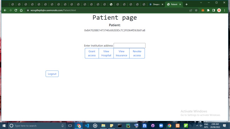 Decentralized health record system. – screenshot 2