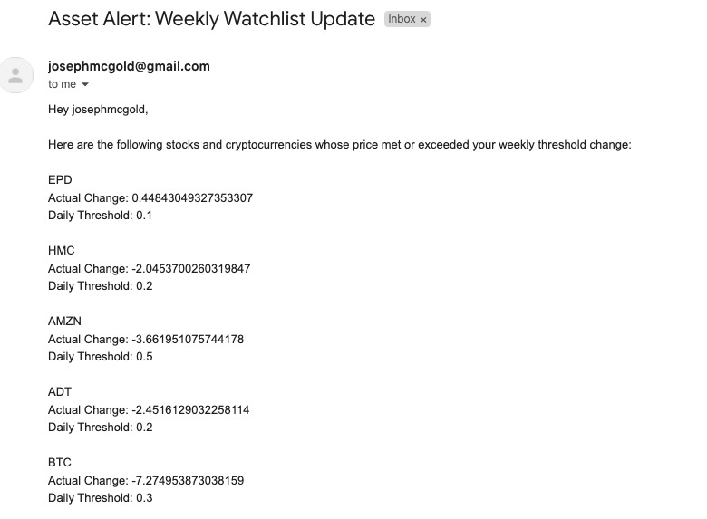 Asset Alert – screenshot 3