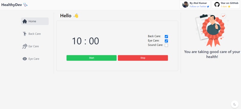 HealthyDev – screenshot 1