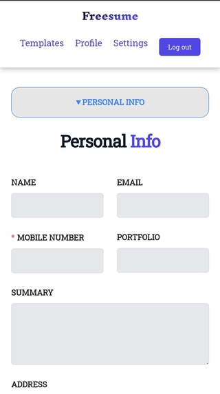 Freesume – screenshot 1
