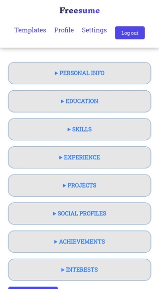 Freesume – screenshot 3