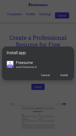 Freesume – screenshot 5