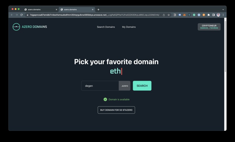 Azero Domains – screenshot 4