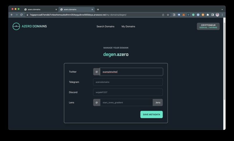 Azero Domains – screenshot 5
