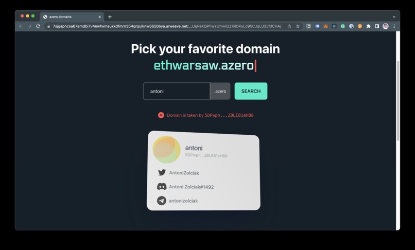 Azero Domains – screenshot 6