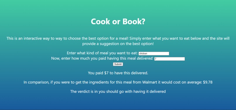 Cook or Book? – screenshot 1