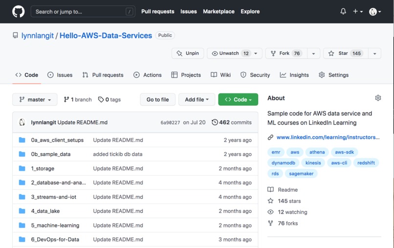 hello-aws-data-services – screenshot 1