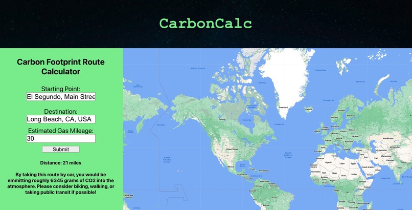CarbonCalc – screenshot 1