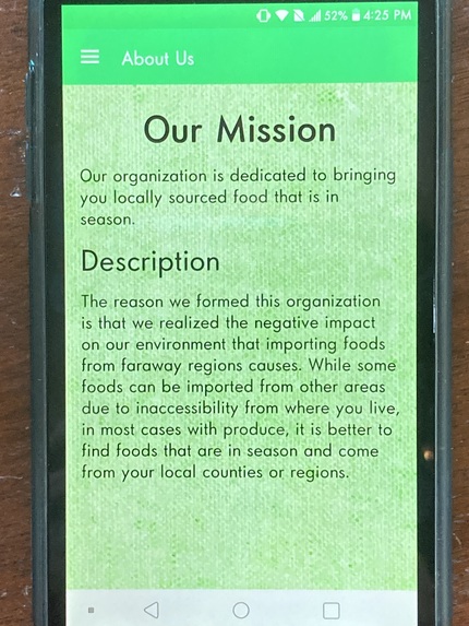 MyFoodMiles App – screenshot 2