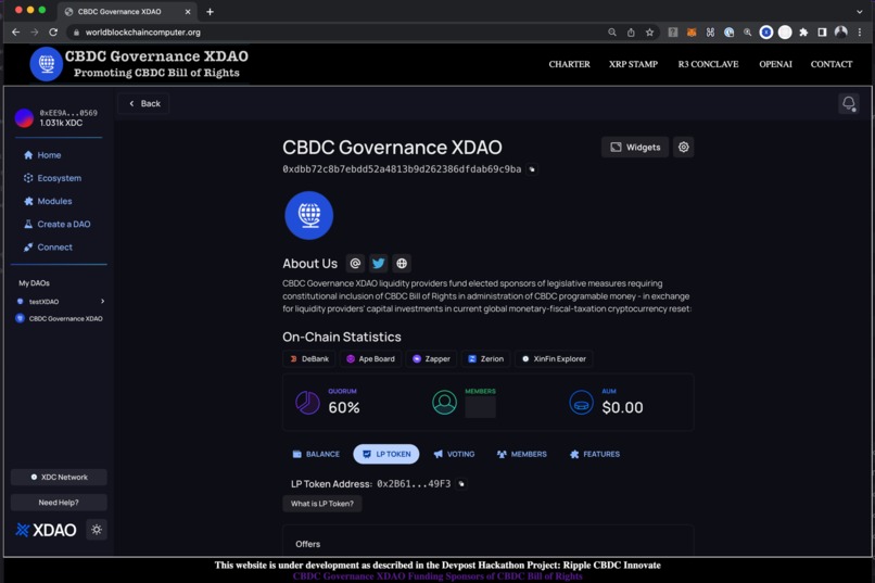 CBDC Governance XDAO Funds Sponsors of CBDCs Bill of Rights – screenshot 2