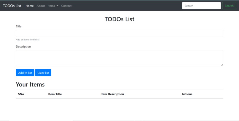 TODOs LIST – screenshot 1