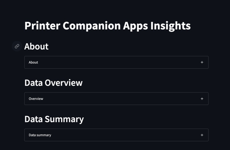 Printer Companion App Insights – screenshot 1