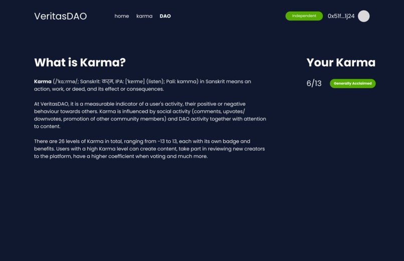 VeritasDAO – screenshot 2