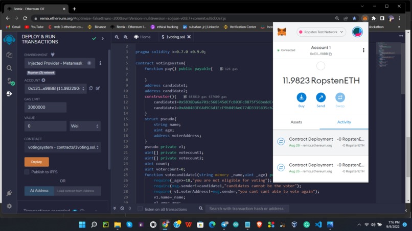 Blockchain VotingSystem – screenshot 1