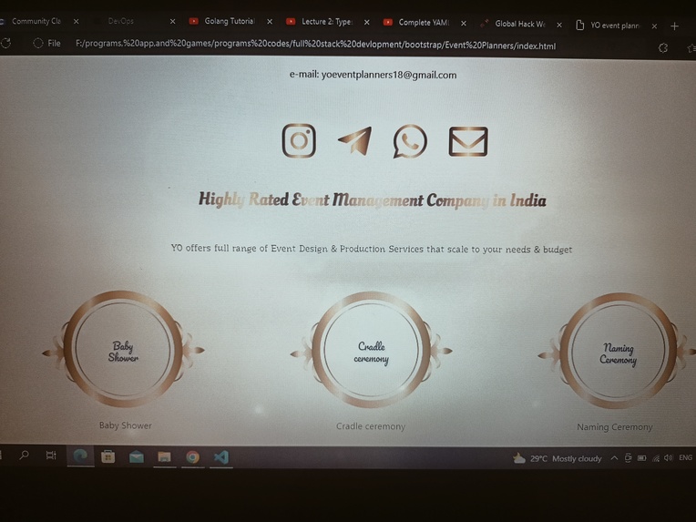 Yo event planner – screenshot 1