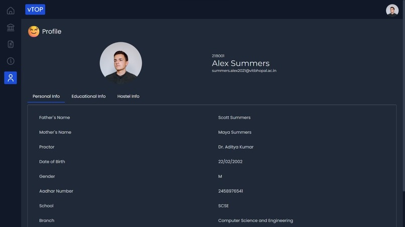 VIT Bhopal University Portal – screenshot 2