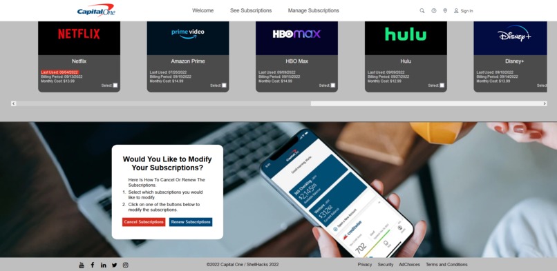 Capital One Subscription Manager – screenshot 3