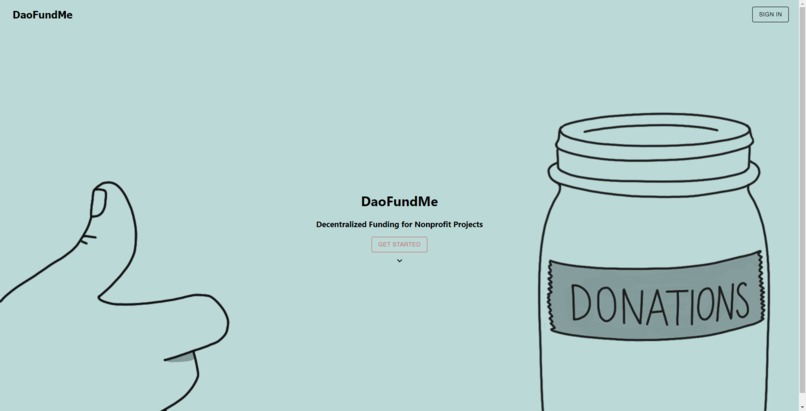 DaoFundMe – screenshot 1