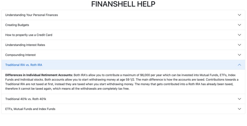 FINANSHELLS – screenshot 1