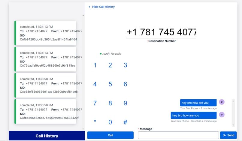 Twilio dev Phone – screenshot 1