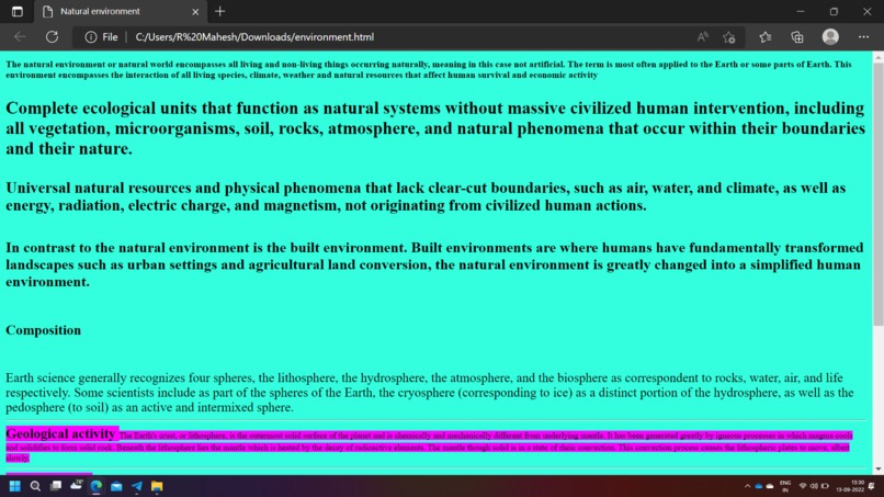 Environment – screenshot 1