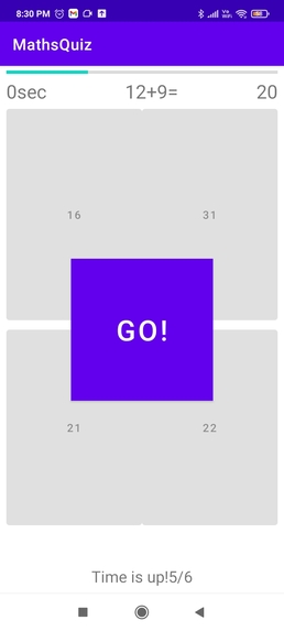 MathQuiz App – screenshot 2