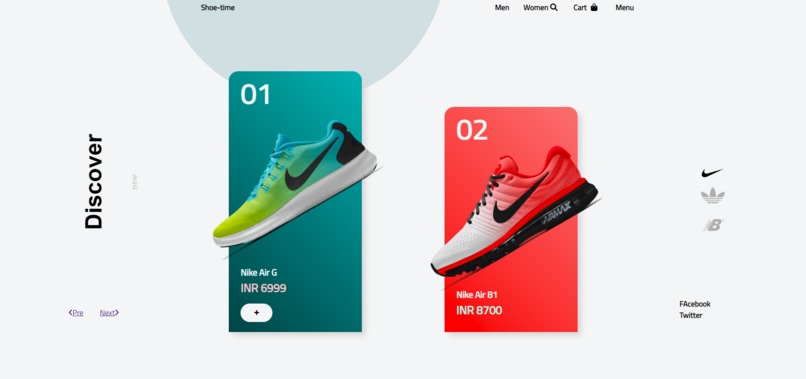 Nike Shoes product webpage – screenshot 1