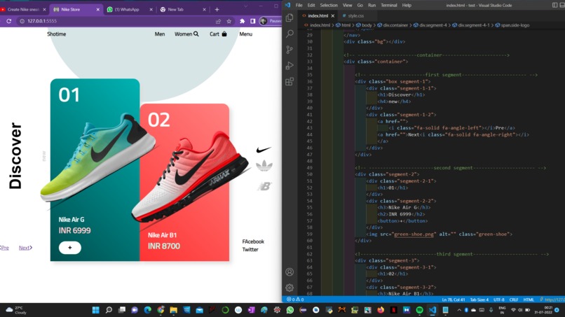 Nike Shoes product webpage – screenshot 2