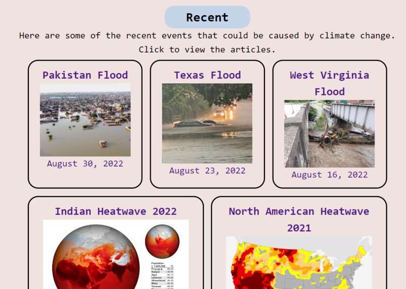 Climate Change in 2022 Website – screenshot 2