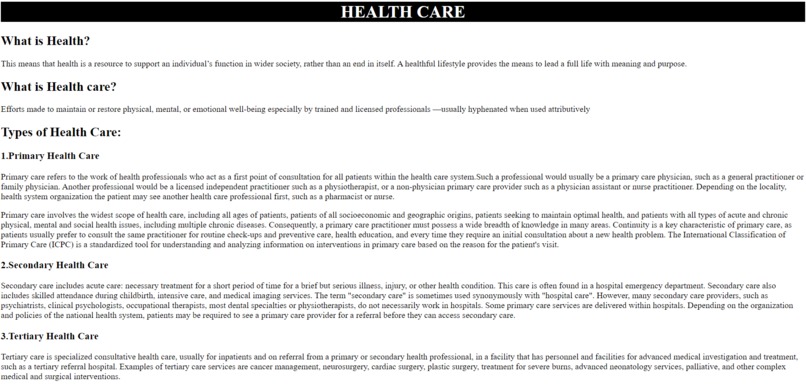 Health care  – screenshot 1