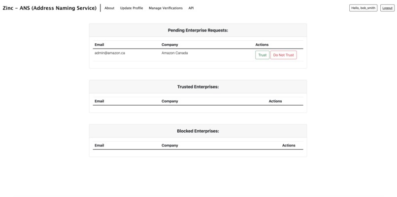 Zinc - ANS (Address Naming Service) – screenshot 4