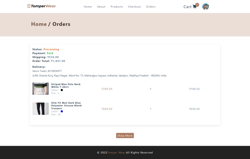 TomperWear E-commerce – screenshot 7
