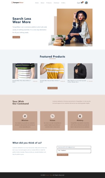 TomperWear E-commerce – screenshot 1
