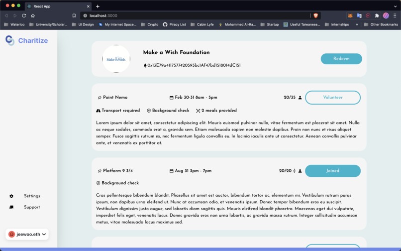 Charitize – screenshot 1
