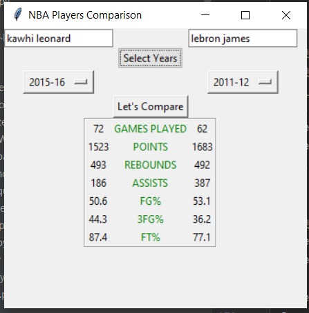 NBA Comparison – screenshot 1