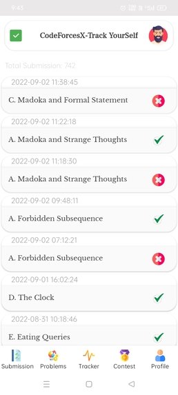 CFX-CODEFORCES TRACKER – screenshot 8