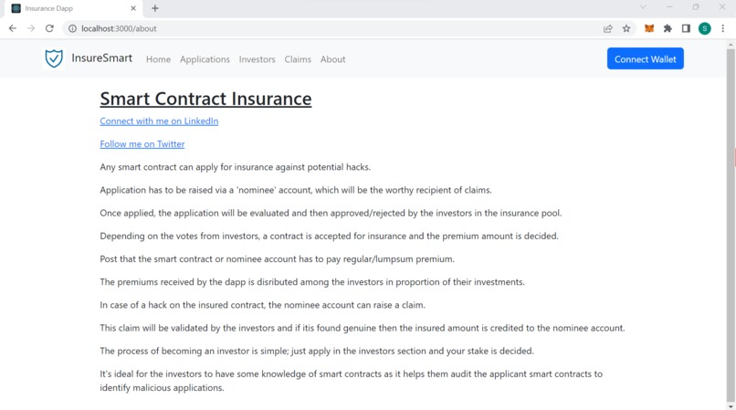 Smart Contract Insurance – screenshot 3