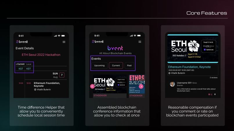 Bvent DAO (Blockchain Event Review  Platform) – screenshot 2