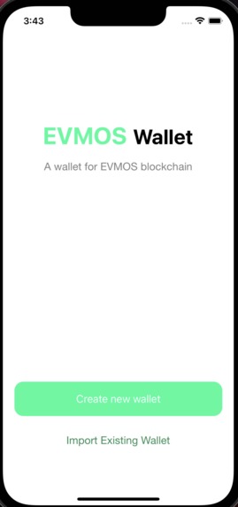 Evmos Mobile Wallet – screenshot 1